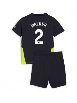 Manchester City Kyle Walker #2 Auswärts Trikotsatz für Kinder 2024-25 Kurzarm (+ Kurze Hosen)